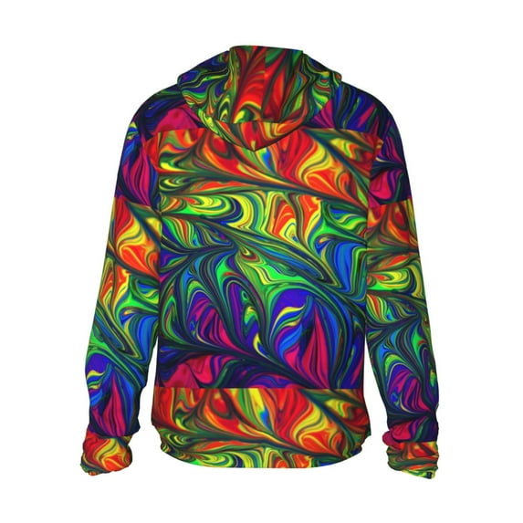 Kdxio Pride Rainbow Print Women Men Sun Protection UPF 50+ Jackets Zip Up Long Sleeve Hoodie Hiking Lightweight with Pockets