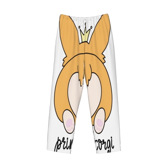 Kdxio Prince Corgi Dog Print Men's Sleep Pajama Pant Lounge Pants with Pockets