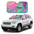 thumbnail image 1 of Kdxio Psychedelic Cartoon Frog Print Windshield Sun Shade, Foldable Sun Blocker for Car,Truck,SUV Automotive Interior Sun Protection,Reflective Shade for Front Windshield(Medium), 1 of 6