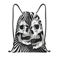 thumbnail image 1 of Kdxio Psychedelic Skull Illusion Art Print Drawstring Backpack Bag,Waterproof Draw String Back Sack, Gym Drawstring Bags Swim Bag For Unisex, 1 of 5