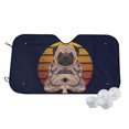 thumbnail image 1 of Kdxio Pug dog Yoga Print Windshield Sun Shade,UV Rays and Sun Heat Protection,Sunshade for Car Windshield,Car Shade Front Windshield - Small, 1 of 6