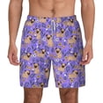 thumbnail image 1 of Kdxio Pugs And Flowers Print Men'S Swim Trunks With Compression Liner 7 Inch Inseam Quick Dry Swim Shorts, 1 of 7
