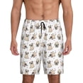 thumbnail image 1 of Kdxio Pugs Print Mens Sleep Shorts Bottoms Soft Comfy Pajama Wear Pants with Drawstring Pockets, 1 of 5