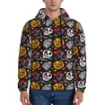 thumbnail image 1 of Kdxio Pumpkin And Flying Bat Print Mens Casual Hooded Collar Drawstring Hoodies Pullover Sweatshirts Casual Long Sleeve Shirts-3X-Large, 1 of 7
