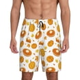 thumbnail image 1 of Kdxio Pumpkin Maple Leaves Print Mens Sleep Shorts Bottoms Soft Comfy Pajama Wear Pants with Drawstring Pockets, 1 of 7
