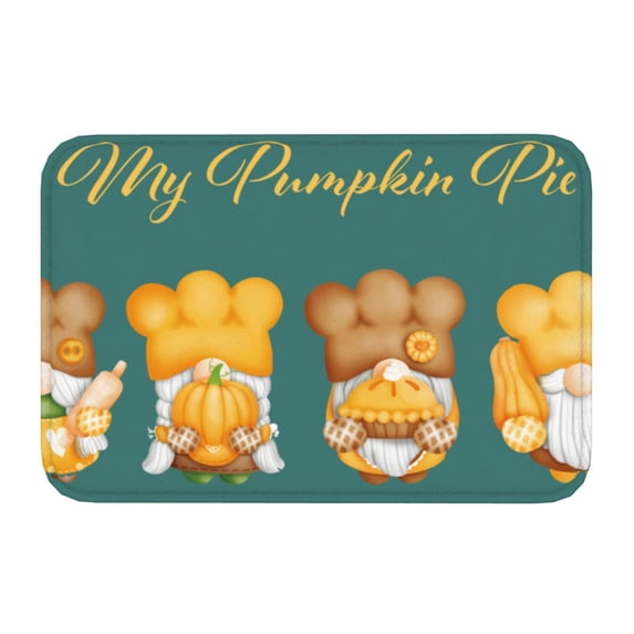 Kdxio Pumpkin Pie Gnome,16" x 24", Non-Slip Front Door Mats,Outdoor Welcome Mat Washable