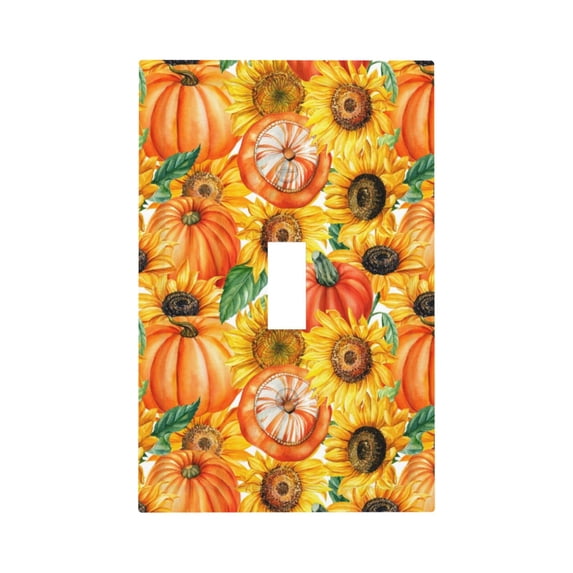 Kdxio Pumpkins And Sunflowers Decorator Light Switch or Receptacle Outlet Wall Plate Decorator Wall Plate Child Safe Outlet Cover-Style T