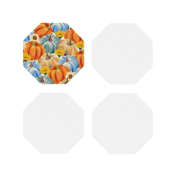 Kdxio Pumpkins Sunflowers Funny Coasters,4 Pcs Leather Coasters,Housewarming Gifts,Protect Furniture From Water Marks Scratch And Damage