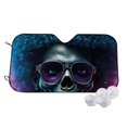 thumbnail image 1 of Kdxio Punk Style Blue Haired Skull Print Windshield Sun Shade,UV Rays and Sun Heat Protection,Sunshade for Car Windshield,Car Shade Front Windshield - Small, 1 of 5