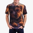 thumbnail image 1 of Kdxio Puppy Lying On A Cloud Print Men's Short Sleeve Polo Shirt,Midweight Men's Shirt, 1 of 5