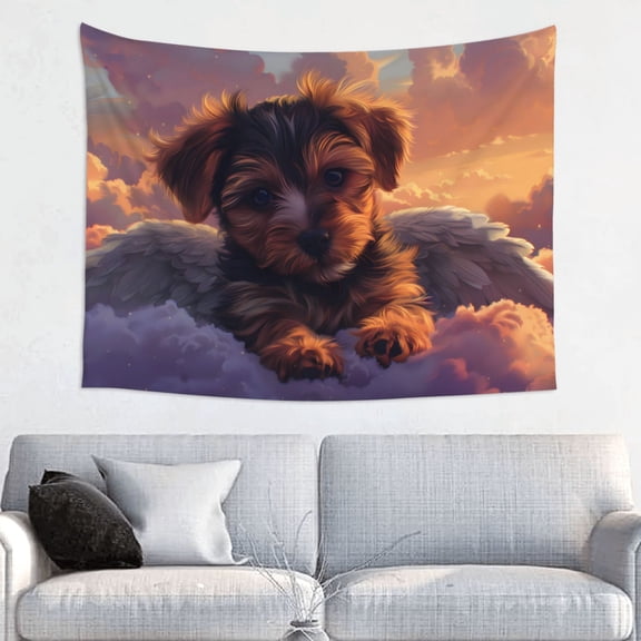 Kdxio Puppy Lying On A Cloud Wall Hanging Tapestries Banner For Bedroom College Dorm Home Living Room Party Decor 29X37 In