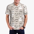thumbnail image 1 of Kdxio Puppy Print Men's Short Sleeve Polo Shirt,Midweight Men's Shirt, 1 of 6