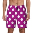 Kdxio Purlpe And White Polka Dot Print Men's Swim Trunks with