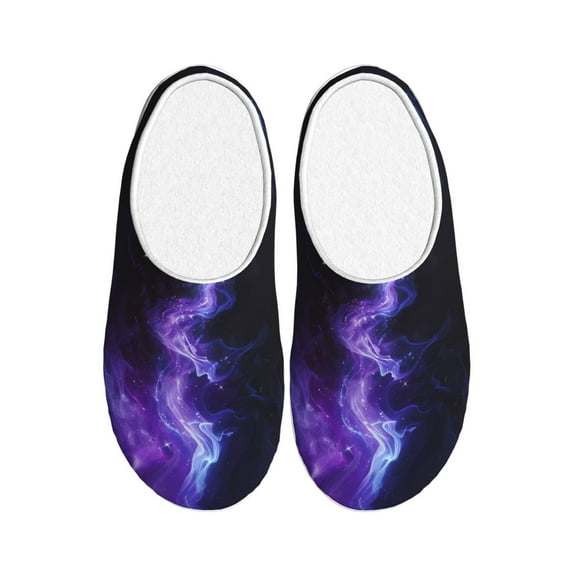 Kdxio Purple And Blue Nebula Women's Men's Slippers Plush Slip-On House Slipper for Winter Indoor Soft Cushion Non-slip Fluffy Slides Slippers-13