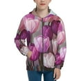 thumbnail image 1 of Kdxio Purple And Pink Tulip Bouquet Pattern Kids Boys Girls Zip Up Hoodie 3D Printed Hooded Sweatshirt Hoody Coat with Pocket 7-12 Y-Small, 1 of 6