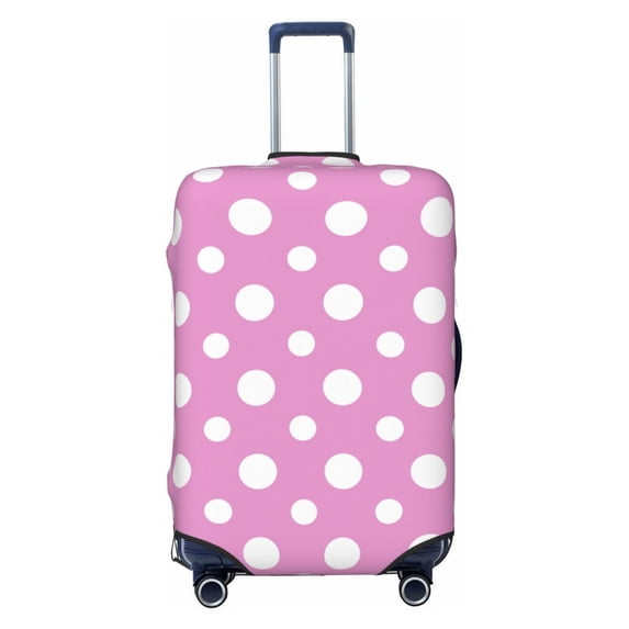 Kdxio Purple And White Polka Dot Pattern Luggage Cover for Travel,Elastic and Durable,Fits 18-32 Inch,Anti-Scratch Suitcase Protector-No luggage included