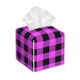 thumbnail image 1 of Kdxio Purple Black Buffalo Plaid Print Tissue Box Cover,Square Decorative PU Leather Facial Paper Case Organizer Holder Dispenser for Bathroom,Night Stands,Desk,Car 5.2''X5.2''X5.2'', 1 of 8
