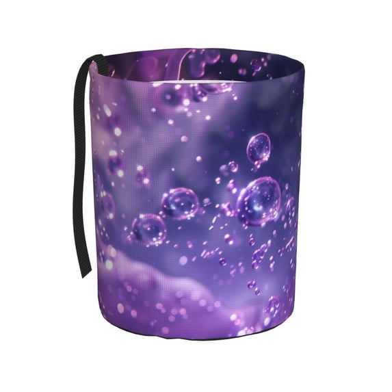 Kdxio Purple Bubble Abstract Art Car Trash Can Garbage Car Accessories Trash Can Car Waste Bin for for Driver and Passenger Any Vehicle