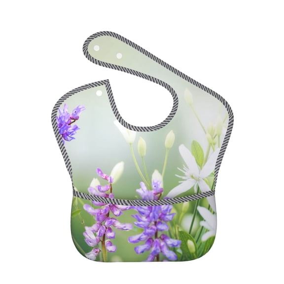 Kdxio Purple Butterfly On Wild Bibs For Babies, Baby Bibs for Eating, Toddler Bibs, Waterproof Bibs, Feeding Bibs, for Toddlers, Boys, Girls