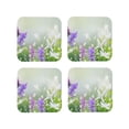 thumbnail image 1 of Kdxio Purple Butterfly On Wild Funny Coasters,4 Pcs Leather Coasters,Housewarming Gifts,Protect Furniture from Water Marks Scratch and Damage, 1 of 6