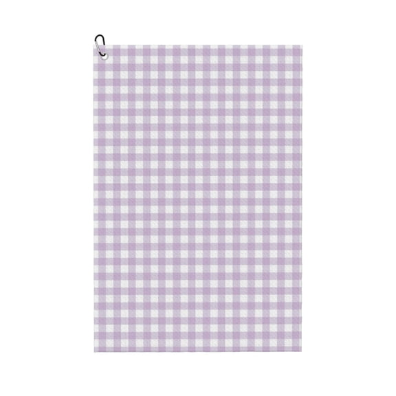 Kdxio Purple Checkboard Pattern Golf Towel (24" X 16") with Carabiner Clip - The Convenient Golf Cleaning Towel