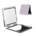 thumbnail image 1 of Kdxio Purple Checkboard Pocket Mirror, 1X/2X Travel Makeup Mirror 2-Sided Folding Small Mirror Portable Double-Sided Magnifying Cosmetic Mirror for Gift-Square, 1 of 9