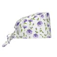 thumbnail image 1 of Kdxio Purple Chicory Pattern Turban Hat for Women Men Comfortable Adjustable Cleaning Working Cap with Sweatband, 1 of 8