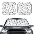 thumbnail image 1 of Kdxio Purple Chicory Print 2-Piece Sun Shade Front Windshield - Foldable Car Front Window Sunshades for Most Sedans SUV Truck, 1 of 6