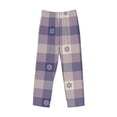 thumbnail image 1 of Kdxio Purple Floral Gingham Check Plaid Print Men's Sleep Pajama Pant Lounge Pants with Pockets, 1 of 8