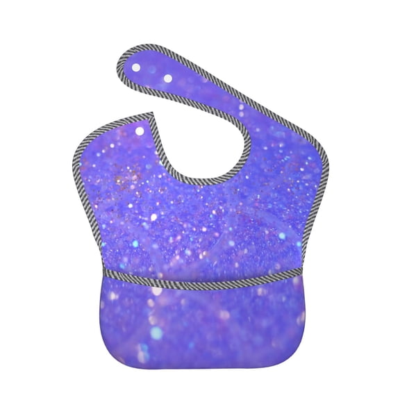 Kdxio Purple Glitter Bibs For Babies, Baby Bibs for Eating, Toddler Bibs, Waterproof Bibs, Feeding Bibs, for Toddlers, Boys, Girls