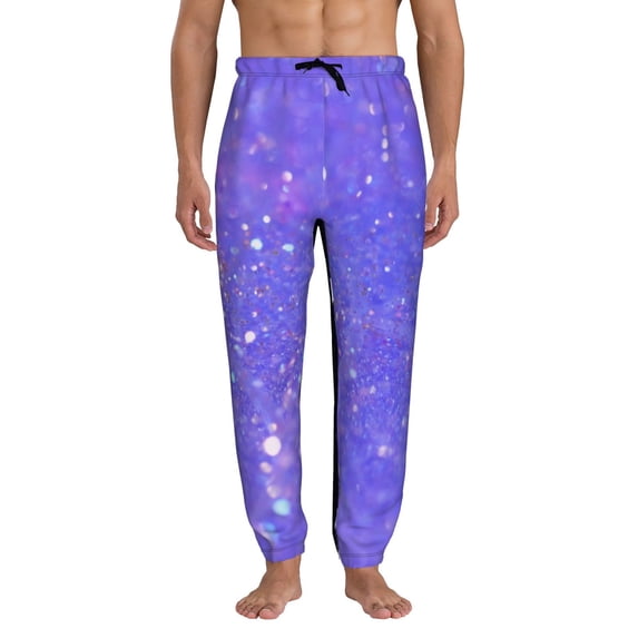 Kdxio Purple Glitter Pattern Joggers,Sweatpants for Men with Pockets-Medium