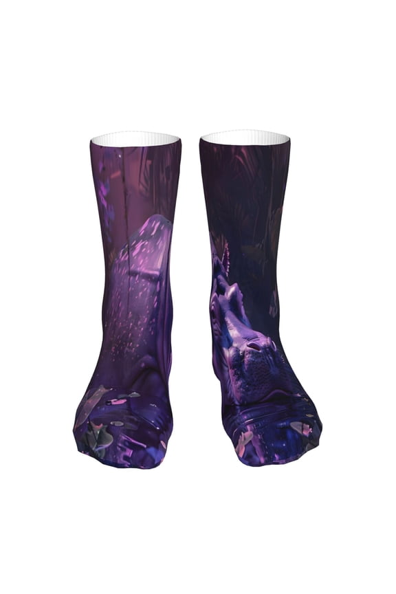 Purple Hippo In Water