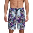 thumbnail image 1 of Kdxio Purple Marble Texture Print Mens Sleep Shorts Bottoms Soft Comfy Pajama Wear Pants with Drawstring Pockets, 1 of 7