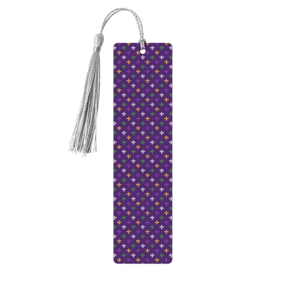 Kdxio Purple Mardi Gras Print Metal Tassel Bookmarks,Perfect Gift for Art Lovers and Bookworms Metal Bookmarks for Women