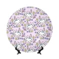thumbnail image 1 of Kdxio Purple Rabbit Bone China Decorative Plate Ceramic Decorative Plate for Home Office Wall Stand Decorative Plates for Home Bedroom-8in, 1 of 6