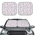 thumbnail image 1 of Kdxio Purple Rabbit Print 2-Piece Sun Shade Front Windshield - Foldable Car Front Window Sunshades for Most Sedans SUV Truck, 1 of 6