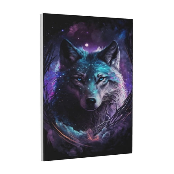 Kdxio Purple Sky Wolf Pattern Canvas Wall Art 12x16 Inches - Waterproof HD Print Solid Wood Frame for Living Room & Bathroom,Vertical