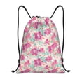 thumbnail image 1 of Kdxio Purple Watercolor Flowers Print Drawstring Backpack Bag,Waterproof Draw String Back Sack, Gym Drawstring Bags Swim Bag For Unisex, 1 of 9