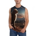 thumbnail image 1 of Kdxio Pyramid Desert Cat for Men's Muscle T-shirt,Sleeveless for Workout Running Athletic Gym Lounge Casual, 1 of 5