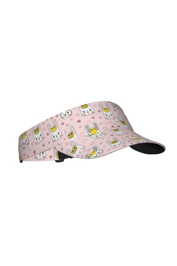 Queen For Rabbit Print Sun Visor Hat Golf Visor Adjustable Velcro Outdoor Sports Cap for Men Women