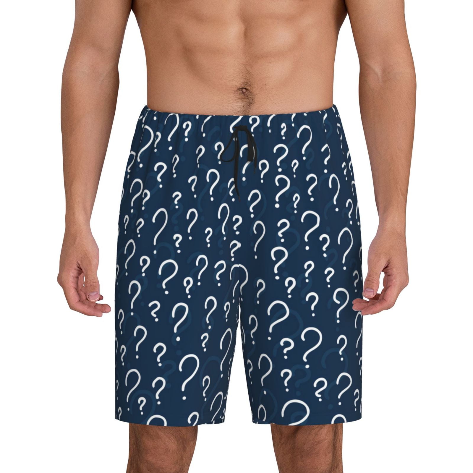Kdxio Question Marks Print Mens Sleep Shorts Bottoms Soft Comfy Pajama