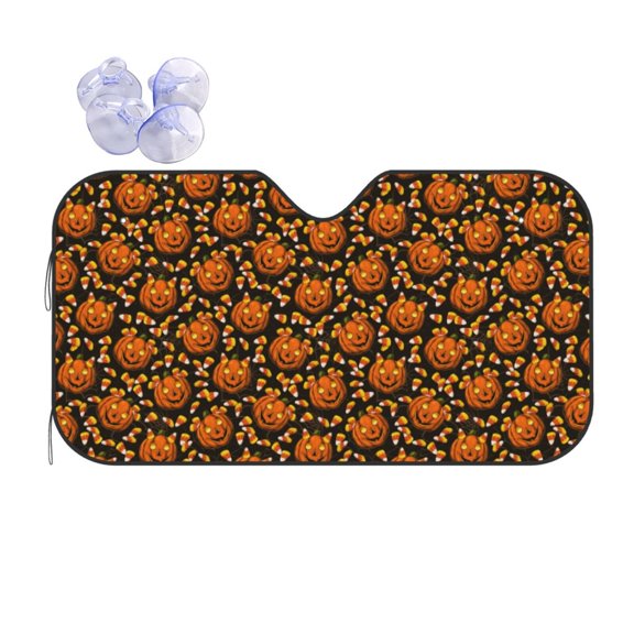 Kdxio Quirky Corn Pumpkin Print Front Windshield Sun Shade,Folding Auto Sunshade for Car Truck SUV-Medium