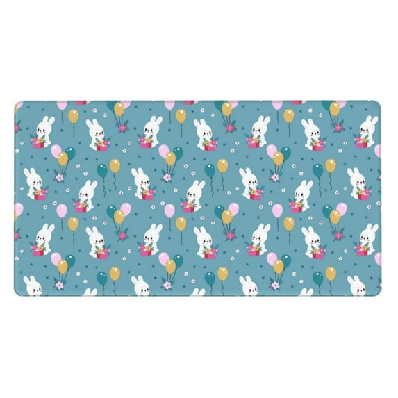Kdxio Rabbit And Balloon Print Large Gaming Mouse Pad,Non-Slip Base,Water Resist Keyboard Pad for Gamer,Office & Home,29.5 x 15.8 in