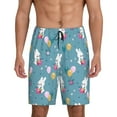 thumbnail image 1 of Kdxio Rabbit And Balloon Print Mens Sleep Shorts Bottoms Soft Comfy Pajama Wear Pants with Drawstring Pockets, 1 of 7