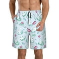 thumbnail image 1 of Kdxio Rabbit And Butterfly Pattern Mens Casual Shorts - Drawstring Summer Beach Sports Shorts for Men, 1 of 1