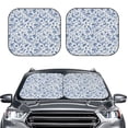 thumbnail image 1 of Kdxio Rabbit And Butterfly Print 2-Piece Sun Shade Front Windshield - Foldable Car Front Window Sunshades for Most Sedans SUV Truck, 1 of 6