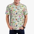 thumbnail image 1 of Kdxio Rabbit And Butterfly Print Men's Short Sleeve Polo Shirt,Midweight Men's Shirt, 1 of 6