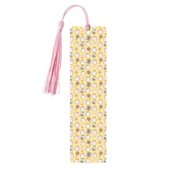 Kdxio Rabbit And Candy Print Metal Tassel Bookmarks,Perfect Gift for Art Lovers and Bookworms Metal Bookmarks for Women