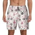 thumbnail image 1 of Kdxio Rabbit And Carrot Print Men's Swim Trunks with Compression Liner 7 Inch Inseam Quick Dry Swim Shorts, 1 of 7