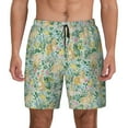thumbnail image 1 of Kdxio Rabbit And Chick Print Men's Swim Trunks with Compression Liner 7 Inch Inseam Quick Dry Swim Shorts, 1 of 7